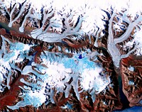 Ellesmere Island, which is part of the Qikiqtaaluk Region of the Canadian territory of Nunavut. Original from NASA. Digitally enhanced by rawpixel.