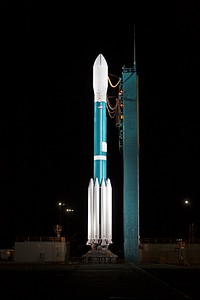 Following the postponement on Nov. 14, 2017, the countdown is again underway for the liftoff of the Joint Polar Satellite System-1 spacecraft. Original from NASA. Digitally enhanced by rawpixel.