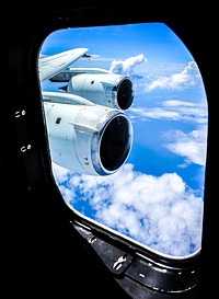 Cloud formations are seen through the window of NASA DC-8 aircraft during a flight over the Gulf of Mexico, Aug. 17, 2010. Original from NASA. Digitally enhanced by rawpixel.