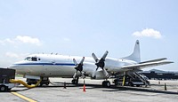 A 117-foot P-3B NASA research aircraft is seen on the tarmac at Baltimore/Washington International Thurgood Marshall Airport. Original from NASA . Digitally enhanced by rawpixel.