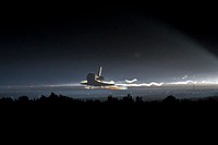 Space shuttle Atlantis touches down at NASA's Kennedy Space Center Shuttle Landing Facility completing its 13-day mission to the International Space Station and the final flight of the Space Shuttle Program, July 21, 2011, in Cape Canaveral, Fla. Original from NASA . Digitally enhanced by rawpixel.