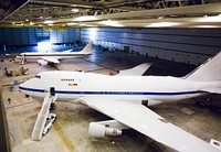 The Dryden Aircraft Operations Facility in Palmdale, Calif., is now home to two large science aircraft, NASA&#39;s SOFIA observatory and a DC-8 science laboratory. January 17, 2008. Original from NASA . Digitally enhanced by rawpixel.