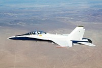 NASA Dryden Flight Research Center's F-18B Systems Research Aircraft on an External Vision System project flight, October 15, 2008. Original from NASA . Digitally enhanced by rawpixel.