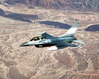 The U.S. Air Force&#39;s F-16D Automatic Collision Avoidance Technology, or ACAT, aircraft was used by NASA&#39;s Armstrong Flight Research Center and the Air Force Research Laboratory to develop and test collision avoidance technologies. Aug. 7, 2017. Original from NASA. Digitally enhanced by rawpixel.
