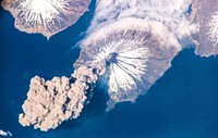 Eruption of Cleveland Volcano, Aleutian Islands, Alaska. Original from NASA. Digitally enhanced by rawpixel.