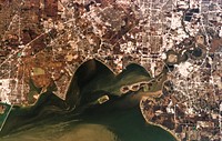 Parts of Galveston and Harris Counties and Galveston Bay and several communities in the Clear Lake area. Original from NASA. Digitally enhanced by rawpixel.