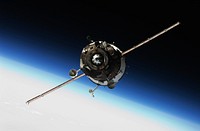 The Soyuz TMA-16 spacecraft approaches the International Space Station, Oct. 2, 2009. Original from NASA. Digitally enhanced by rawpixel.