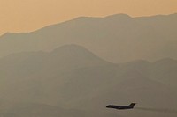 A shuttle training aircraft takes off from the Johnson Space Center's El Paso Forward Operating Location. Original from NASA . Digitally enhanced by rawpixel.