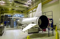 At Vandenberg Air Force Base in California, the Orbital Sciences Pegasus XL rocket is ready for mating to the AIM spacecraft. Original from NASA. Digitally enhanced by rawpixel.