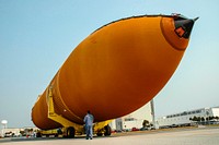 The External Tank that will be attached to Space Shuttle Atlantis. Original from NASA. Digitally enhanced by rawpixel.