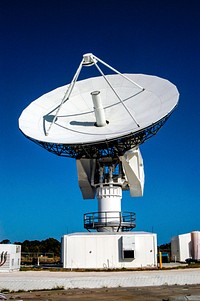 C-band, 3 megawatt radar with a 50-foot dish antenna recently installed on north Kennedy Space Center. It is one of the largest of its kind in the world. Original from NASA. Digitally enhanced by rawpixel.