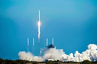 SpaceX&rsquo;s Falcon 9 rocket and Dragon spacecraft lift off from Launch Complex-40 at Cape Canaveral Air Force Station, Fla. Original from NASA. Digitally enhanced by rawpixel.