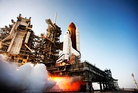 Discovery lifts off from Launch Pad 39A at NASA&#39;s Kennedy Space Center in Florida beginning its final flight, the STS-133 mission, to the International Space Station, Feb 24. Original from NASA . Digitally enhanced by rawpixel.