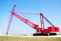 At NASA&#39;s Kennedy Space Center in Florida, a heavy-duty crane is slowly making its way to Launch Pad 39B. Original from NASA . Digitally enhanced by rawpixel.