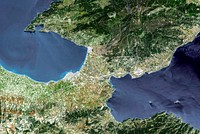 The Isthmus of Corinth has played a very important role in the history of Greece. Original from NASA. Digitally enhanced by rawpixel.