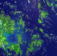 Aaland archipelago at the mouth of the Gulf of Bothnia which belongs to Finland. Original from NASA. Digitally enhanced by rawpixel.