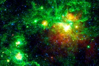This image from NASA&#39;s Wide-field Infrared Survey Explorer highlights several star-forming regions. Original from NASA. Digitally enhanced by rawpixel.