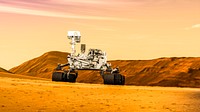 Mars rover on Mars expedition. Original from NASA. Digitally enhanced by rawpixel.