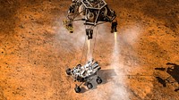 Artist concept depicts the moment that NASA Curiosity rover touches down onto the Martian surface using the sky crane touchdown system. Oct 3rd, 2011. Original from NASA . Digitally enhanced by rawpixel.