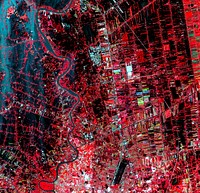 Thailand floods monitored by a NASA satellite. Original from NASA. Digitally enhanced by rawpixel.
