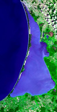 The Curonian Spit in Lithuania and the Russian Federation. Original from NASA. Digitally enhanced by rawpixel.