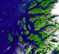 The Arctic Circle cuts through the western coast of Norway and the Saltfjellet-Svartisen National Park. Original from NASA. Digitally enhanced by rawpixel.