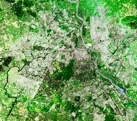 Delhi, the second largest metropolis in India, with a population of 16 million. Original from NASA. Digitally enhanced by rawpixel.