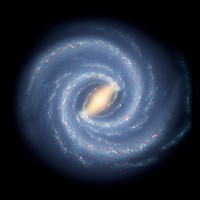 This artist&#39;s concept illustrates the new view of the Milky Way. Original from NASA. Digitally enhanced by rawpixel.