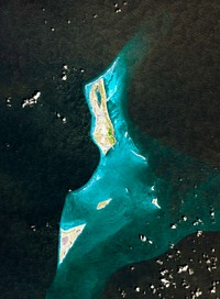 Grand Turk Island is an island in the Turks and Caicos Islands in the Caribbean, and contains the territory&#39;s capital, Cockburn Town. Original from NASA. Digitally enhanced by rawpixel.