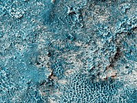 Part of a candidate landing site that appears to be a shallow depression with a deposit perhaps consisting of chlorides, like table salt. Original from NASA. Digitally enhanced by rawpixel.