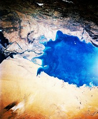 The south Persian Gulf. Original from NASA. Digitally enhanced by rawpixel.