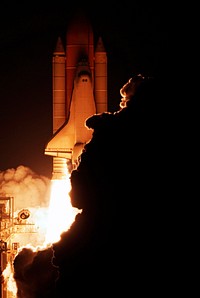 Space shuttle Endeavour lifts off from Launch Pad 39A at NASA&#39;s Kennedy Space Center in Florida, 8 Aug. 2007. Original from NASA. Digitally enhanced by rawpixel.