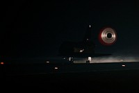 Atlantis nears touchdown for the final time on Runway 15 at the Shuttle Landing Facility at NASA's Kennedy Space Center in Florida, 21 July 2011. Original from NASA. Digitally enhanced by rawpixel.