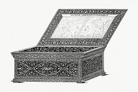 Box of Damascene All&#39; Azzimina (1862) from <a href="https://www.rawpixel.com/search/Gazette%20Des%20Beaux-Arts?sort=curated&amp;page=1">Gazette Des Beaux-Arts</a>, a French art review. Digitally enhanced from our own facsimile book. 