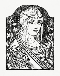 Vintage illustration of Ancient Portrait of a Young Lady