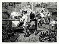 The Cook Monkey (1862) from <a href="https://www.rawpixel.com/search/Gazette%20Des%20Beaux-Arts?sort=curated&amp;page=1">Gazette Des Beaux-Arts</a>, a French art review. Digitally enhanced from our own facsimile book. 