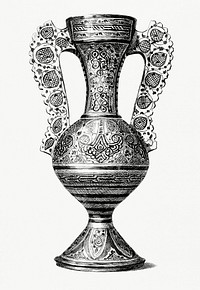 Hispano-Moorish Vase (1862) from Gazette Des Beaux-Arts, a French art review. Digitally enhanced from our own facsimile book. 