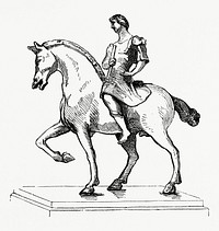 Vintage illustration of Man on a Horse