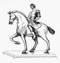 Man on a Horse (1862) from <a href="https://www.rawpixel.com/search/Gazette%20Des%20Beaux-Arts?sort=curated&amp;page=1">Gazette Des Beaux-Arts</a>, a French art review. Digitally enhanced from our own facsimile book. 