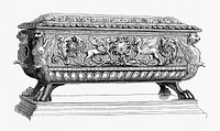 Carved Wooden Box (1862) from <a href="https://www.rawpixel.com/search/Gazette%20Des%20Beaux-Arts?sort=curated&amp;page=1">Gazette Des Beaux-Arts</a>, a French art review. Digitally enhanced from our own facsimile book. 