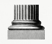 Vintage illustration of Closeup of a Column Base
