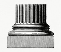 Closeup of a Column Base (1862) from <a href="https://www.rawpixel.com/search/Gazette%20Des%20Beaux-Arts?sort=curated&amp;page=1">Gazette Des Beaux-Arts</a>, a French art review. Digitally enhanced from our own facsimile book. 