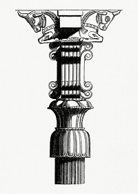 Persian Column (1862) from <a href="https://www.rawpixel.com/search/Gazette%20Des%20Beaux-Arts?sort=curated&amp;page=1">Gazette Des Beaux-Arts</a>, a French art review. Digitally enhanced from our own facsimile book. 