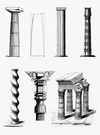 Vintage illustration of Pillars