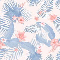 Tropical background with palm leaves illustration