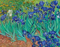 <a href="https://www.rawpixel.com/search/Vincent%20Van%20Gogh?sort=curated&amp;page=1">Vincent Van Gogh</a>&#39;s Irises (1889). Famous painting, original from the J. Paul Getty Museum. Digitally enhanced by rawpixel.