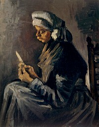 The Potato Peeler (1885) by <a href="https://www.rawpixel.com/search/Vincent%20Van%20Gogh?sort=curated&amp;page=1">Vincent Van Gogh</a>. Original from the MET Museum. Digitally enhanced by rawpixel.