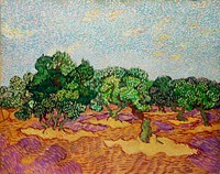 Olive Trees (1889) by <a href="https://www.rawpixel.com/search/Vincent%20Van%20Gogh?sort=curated&amp;page=1">Vincent Van Gogh</a>. Original from the MET Museum. Digitally enhanced by rawpixel.
