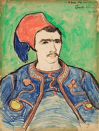 The Zouave (1888) by <a href="https://www.rawpixel.com/search/Vincent%20Van%20Gogh?sort=curated&amp;page=1">Vincent Van Gogh</a>. Original from the MET Museum. Digitally enhanced by rawpixel.