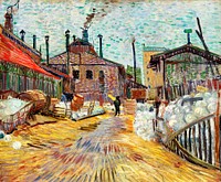 The Factory (1887) by <a href="https://www.rawpixel.com/search/Vincent%20Van%20Gogh?sort=curated&amp;page=1">Vincent Van Gogh</a>. Original from the Barnes Foundation. Digitally enhanced by rawpixel.